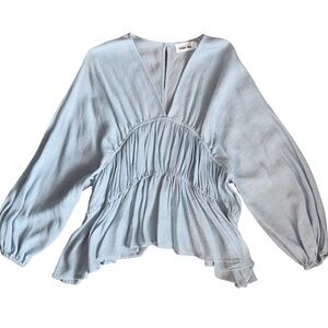 Line & Dot Blue Blouse - XS